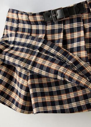 Стильні спідниця-шорти zara kids у клітинку для дівчинки, 6 років (116 см)