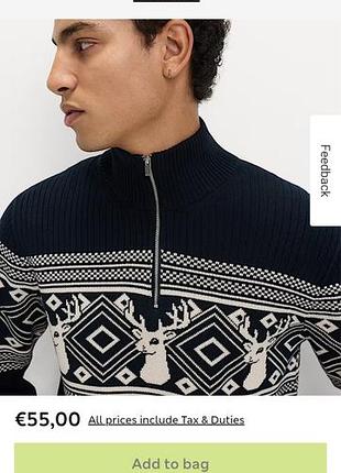 Свитер мужской темно-синий m&amp;s рр 2xl трикотаж - коттон