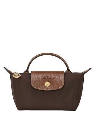 Сумка сумочка longchamp le pliage mini pouch with handle ebony лоншам лонгчемп шоколад