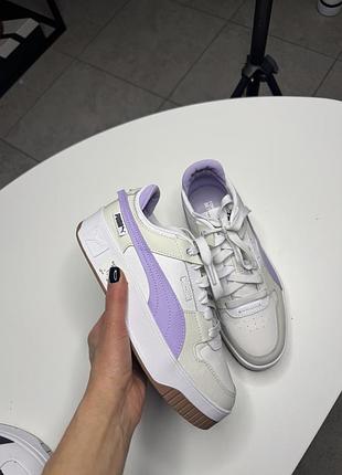 Кеди жіночі puma шкіряні білі з бузковим