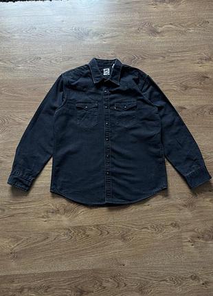 Чоловіча джинсова сорочка levi’s чорна розмір l