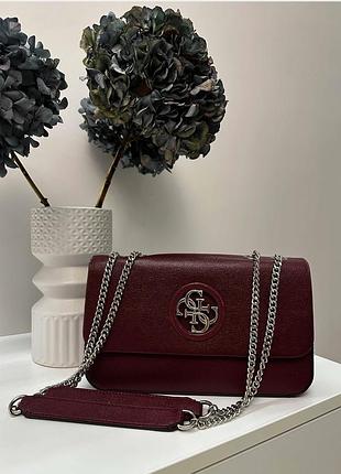 Сумка жіноча guess бордова