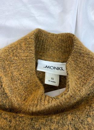 Гірчичний руда кофта пуловер шерсть вовняна поліамід джемпер светр monki3 фото