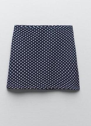 Стильна в'язана міні-спідниця з візерунком zara