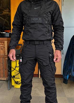 Спортивний костюм  анорак nike black 🔝🔝🔝🔝  ◾ тканина: 100% поліестер, водовідштовхувальний матеріал ◾температурний режим: весна/осiнь