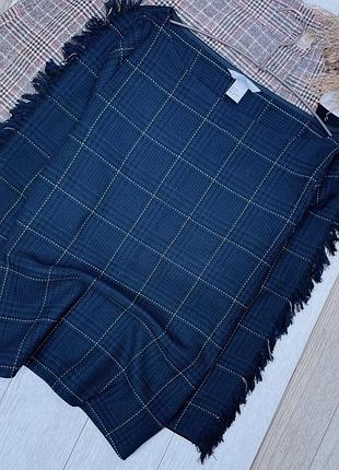 Осінній джемпер h&m s темно-синій джемпер в клітинку з бахромою прямий джемпер