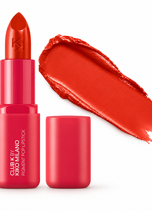 Кремова помада для губ kiko milano club k pigment pop lipstick - 10 juicy drop — помаранчева (000110-10)
