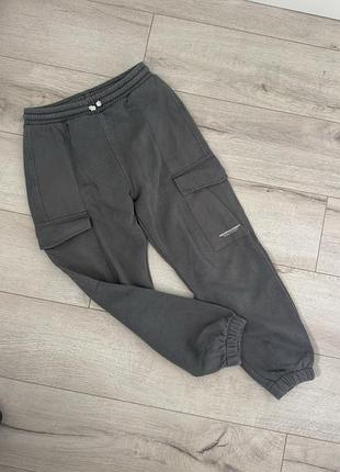 Спортивні штани для хлопчика zara теплі з кишенями, сірі