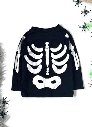 Кофта, реглан, лонгслів скелет на halloween dunnes stores 12-18 міс.