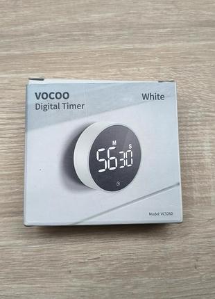 Цифровой кухонный таймер vocoo vc5260 (секундомер, обратный отсчет, регулировка звука, магнит)