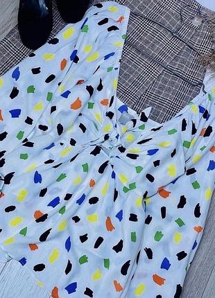 Біла блуза asos m l трикотажна блуза з об’ємними рукавами приталена блузка різнокольорова