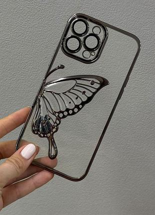 Чехол-накладка на iphone 13 pro max с декоративным принтом, полупрозрачный чехол для iphone 13 pro max с бабочкой