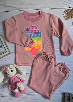 Пижама байка розовая поп ит для девочки 5-7 лет