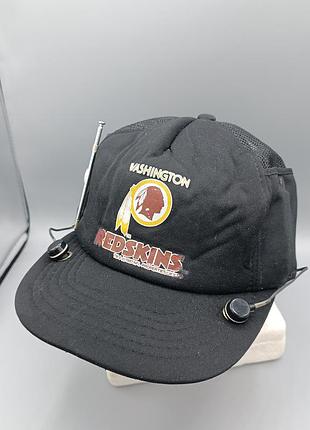 Washington redskins винтажная черная бейсболка со встроенным am/fm-радио с символикой американской команды из американского футбола 1987