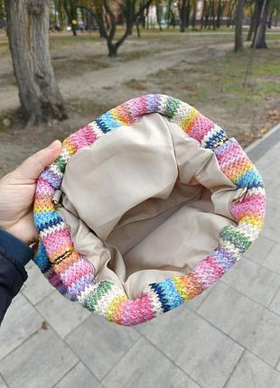 Кольорова плетена косметичка/клатч 🌈 2
