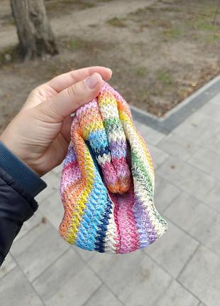 Кольорова плетена косметичка/клатч 🌈 4