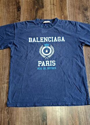 Мужская уникальная футболка balenciaga с большим лого оригинал