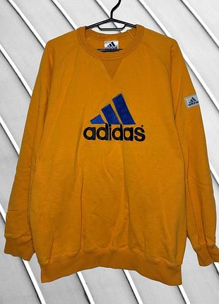 Мужской свитшот adidas l eu 52 ua 42 ua 52 винтажный 2000-х свободный с вышитым логотипом и надписью на груди кофта пуловер ретро