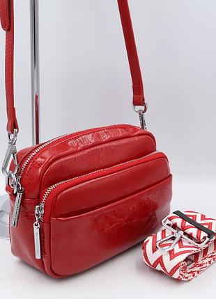 Сумка жіноча шкіряна polina&amp;eiterou y1396-1 red