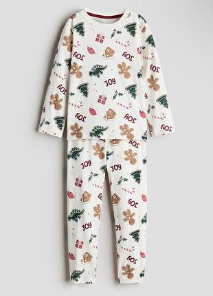 Піжама для хлопчика і дівчинки h&m новорічна 98/104
