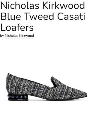 Жіночі лофери nicholas kirkwood casati сині твідові шкіряні 36,5