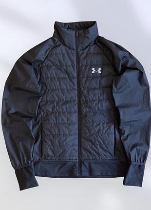 Вітровка under armour ua storm running insulated hybrid jacket чорна, розмір s куртка/кофта гібридна бігова/для бігу