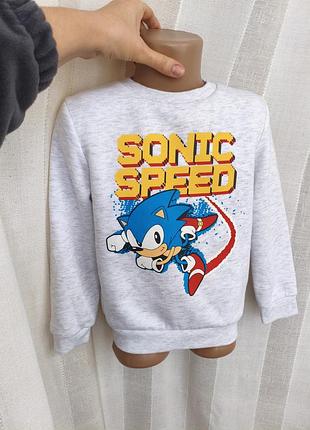 Свитшот свитер sonic на мальчика 5-6 лет 110-116