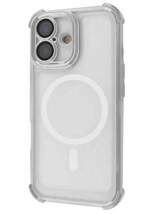 Чохол new matte case with magnetic ring iphone 14 pro silver
