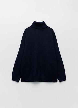 Светр zara navy blue з альпакою та вовною, розмір s