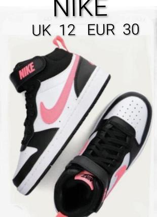 Шкіряні стильні хайтопи високі кросівки nike court borough mid  uk  12   eur  30