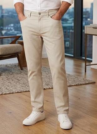 Мужские джинсы marks &amp; spencer р. 34/31 straight fit кремовые