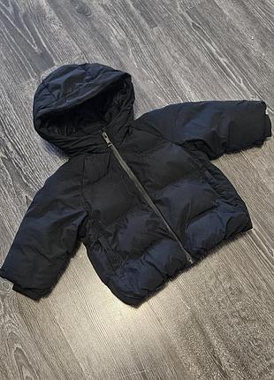 Куртка пуховик zara для хлопчика або дівчинки, чорна, розмір 86