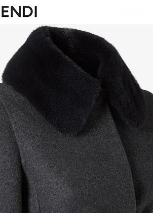 Куртка жіноча fendi кашемірова з натуральним хутром, розмір 40 (s)
