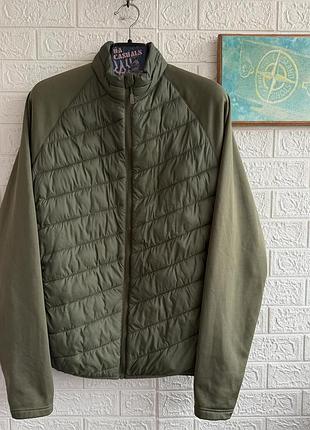 Трекінгова гібридна куртка 157 funktion hybrid jacket мікропуховик стьобана з еластичними вставками мілітарі олива outdoor gorpcore рххл