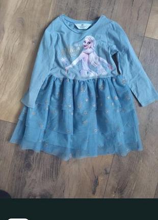 Сукня для дівчинки h&m ельза блакитна 98-104
