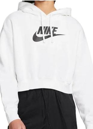 Жіночий укорочений білий худі nike