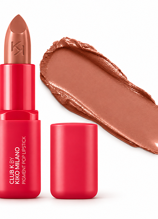 Кремовая помада для губ kiko milano club k pigment pop lipstick - 02 won't ghost you - теплый бежевый нюд (000110-02)