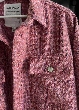 Жіночий піджак river island рожевий твідовий