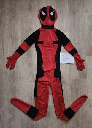 Дитячий карнавальний костюм дэдпула (deadpool) у вигляді комбінезона людина павук людини павука 128 см 122 см halloween