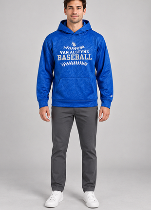 Яркий спортивный худи badger sport «van alstyne baseball» на флисе, р. s