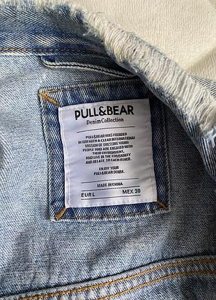 Жіноча джинсова куртка pull&bear оверсайз блакитна 2