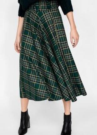 Юбка zara клеш в клетку