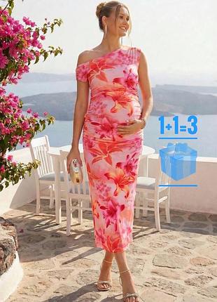 Обтисла довга сукня в квітковий принт shein xl