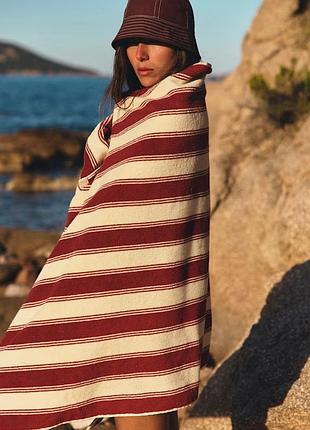 Ексклюзивний пляжний рушник sézane striped beach towel — новий, sold out на сайті, чудовий подарунок!