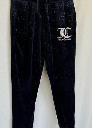 Спортивные штаны juicy couture велюровые с блёстками, 7–8 лет
