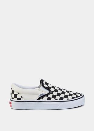 Оригінальні чоловічі сліпони vans/ сліпони ванс у клітинку біло-чорні