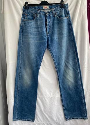 Джинси levi's 501 original fit оригінал, сині прямі, розмір w30 l30
