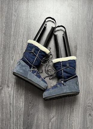 Y2k vintage suede tecnica moon boot navy черевики