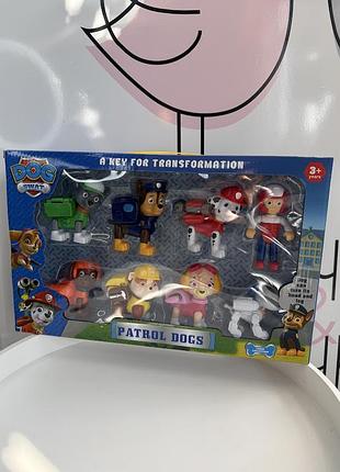 Игровой набор щенячий патруль 8 фигурок щенков-спасателей с подвижными частями (игр1950)