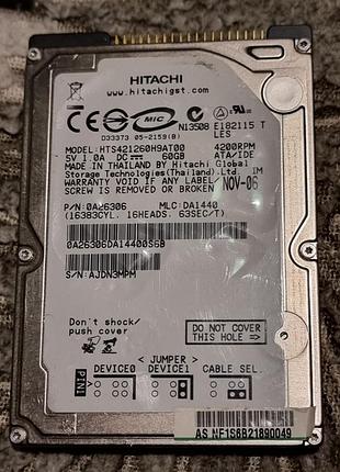 96% (под паролем) ide hdd 2.5 60 гб hitachi 4200 жесткий диск hts421260h9at00 хитачи ata pata
